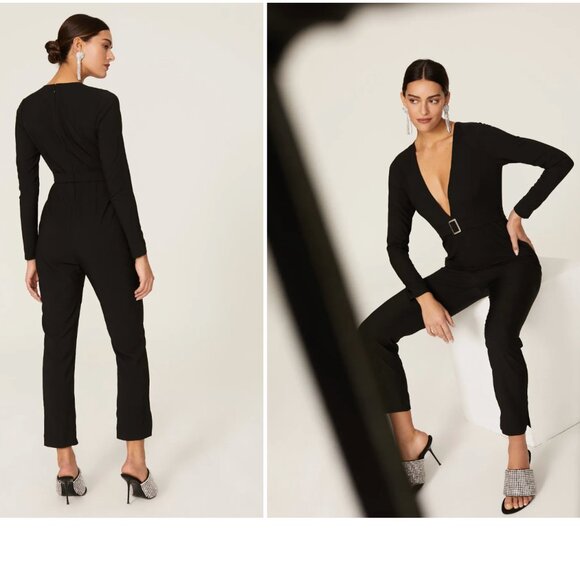 Size 2 - HUTCH - Deep V-neck Black Jumpsuit Rent the Runway RTR $264 msrp - Picture 7 of 11